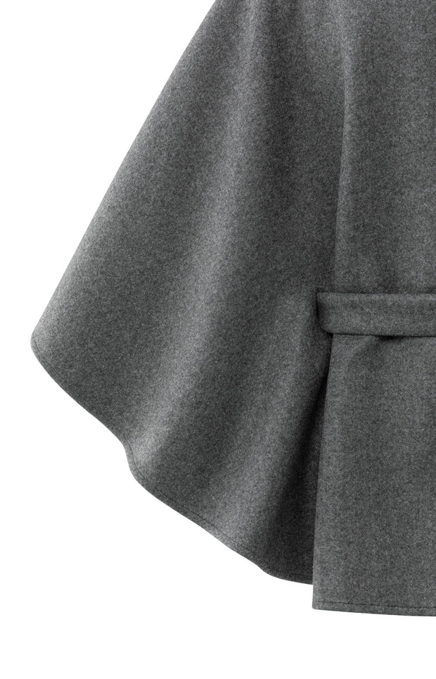 Soft Woven Poncho With Collar and Belt