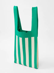 Stripe Knitted Green and White bag