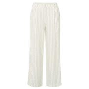 Striped Linen Blend Wide Leg Trousers