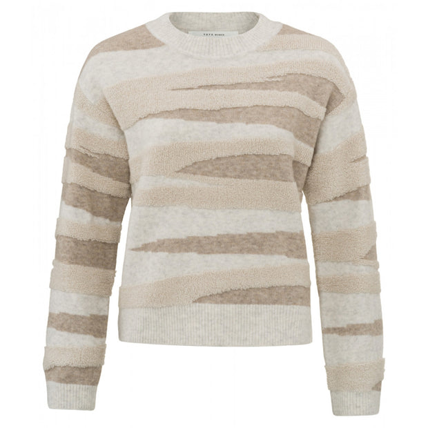 Sweater with crewneck, long sleeves and textured pattern