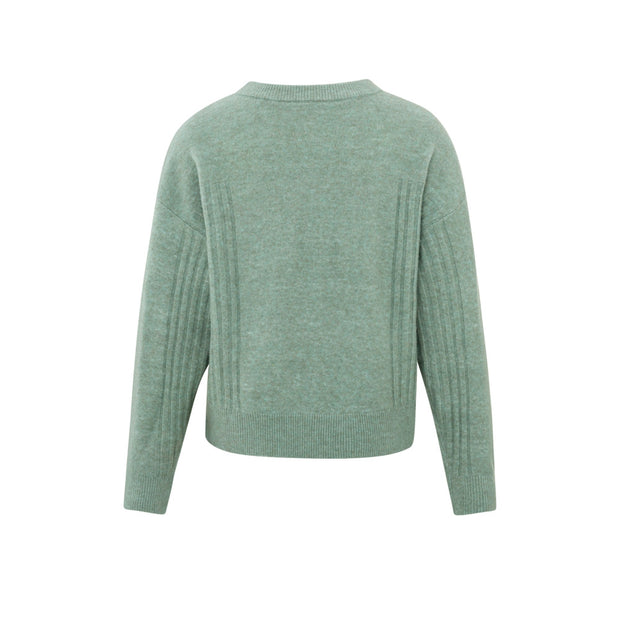 Jade Green Sweater with Round Neck