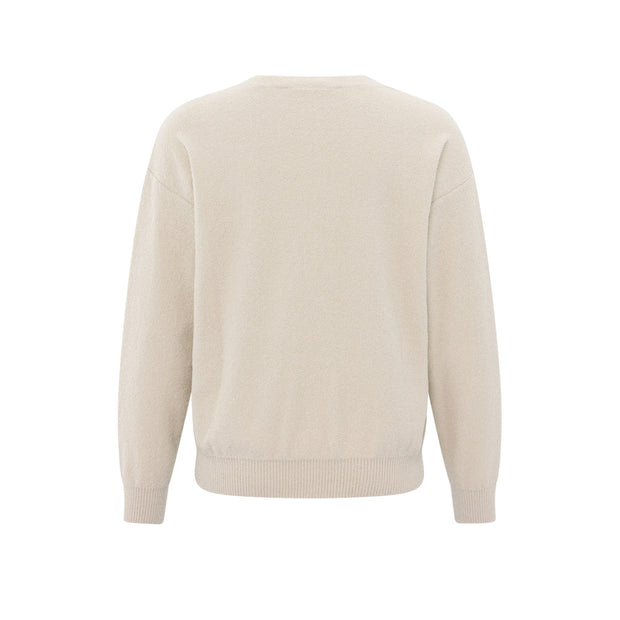 Sweater with v neck, long sleeves and dropped shoulders