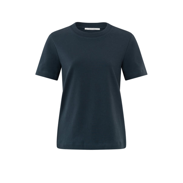 T-shirt with short sleeves, round neck and relaxed fit. navy Blue