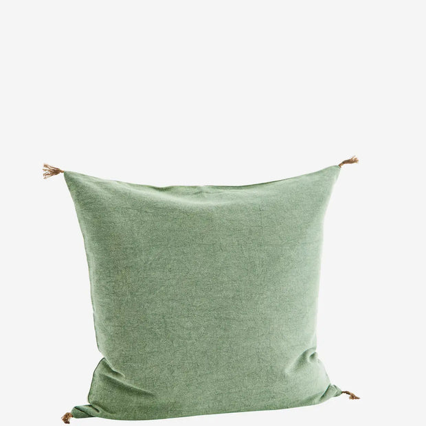 50x50 cotton cushion in moss green