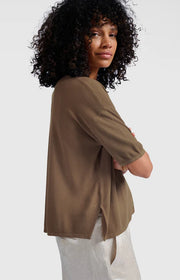 Textured cardigan with short sleeves