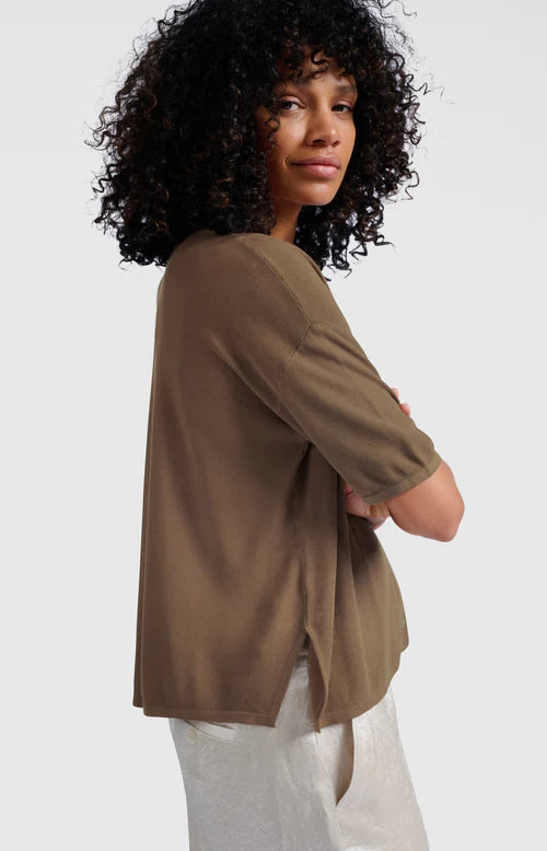 Textured cardigan with short sleeves