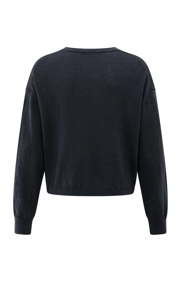Navy sweater on a white background