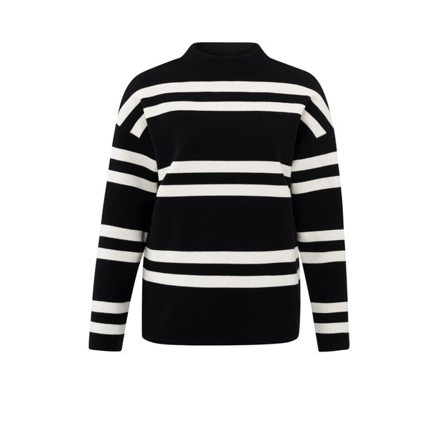 Turtleneck Jumper with Wide Stripes