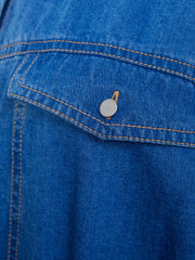 POCKET DETAIL OF Zaves Chambray Denim Dress