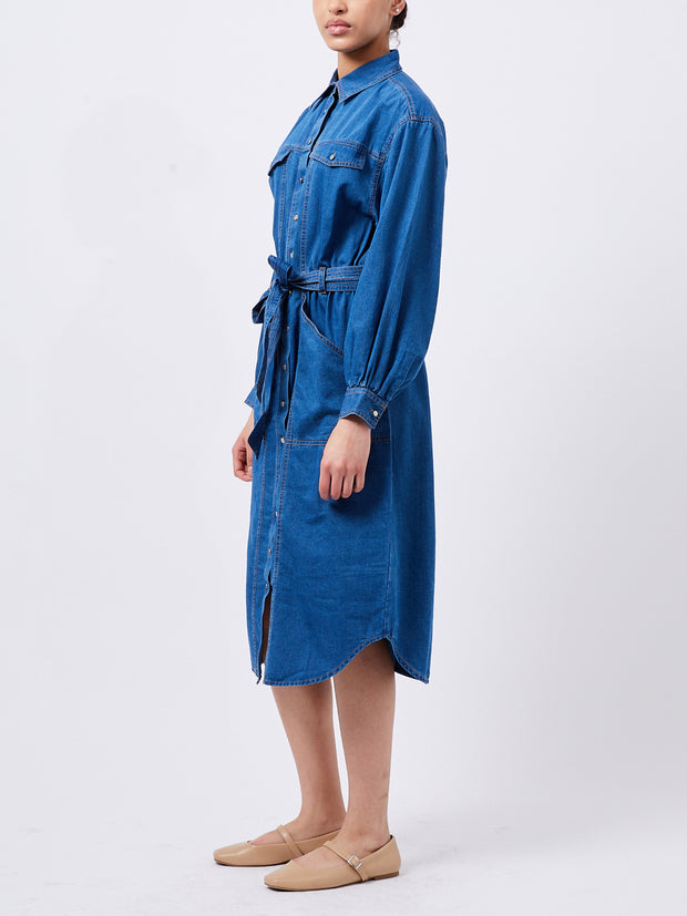 Zaves Chambray Denim Dress