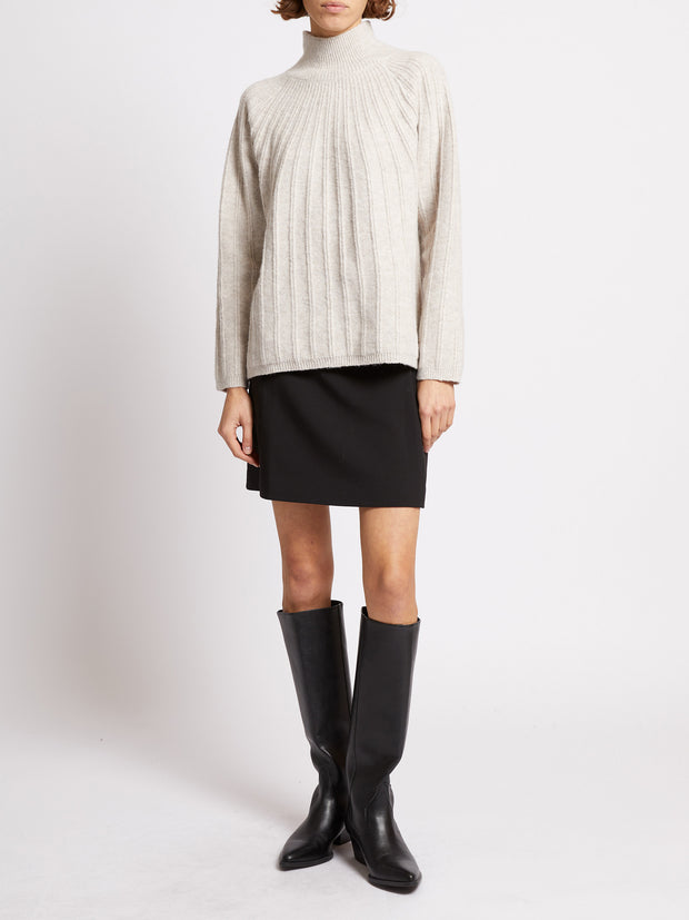model wearing Kezia Knit Jumper in pebble 