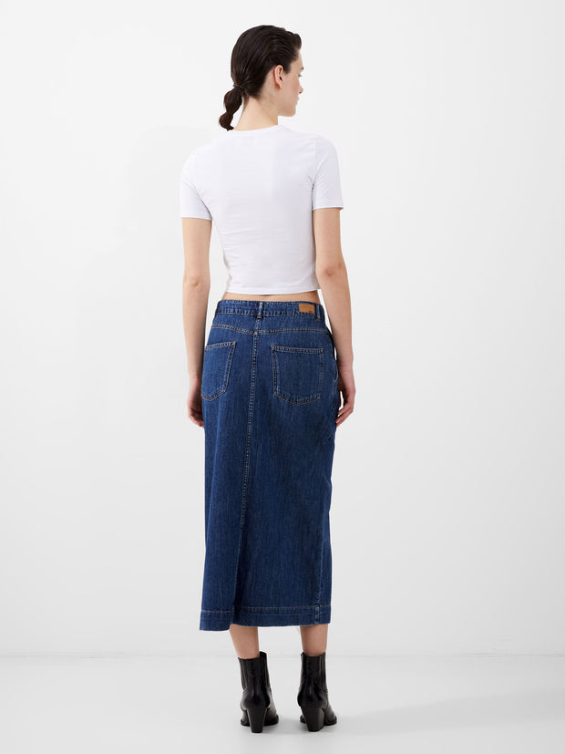 Back pockets of Denver Denim Midaxi Skirt