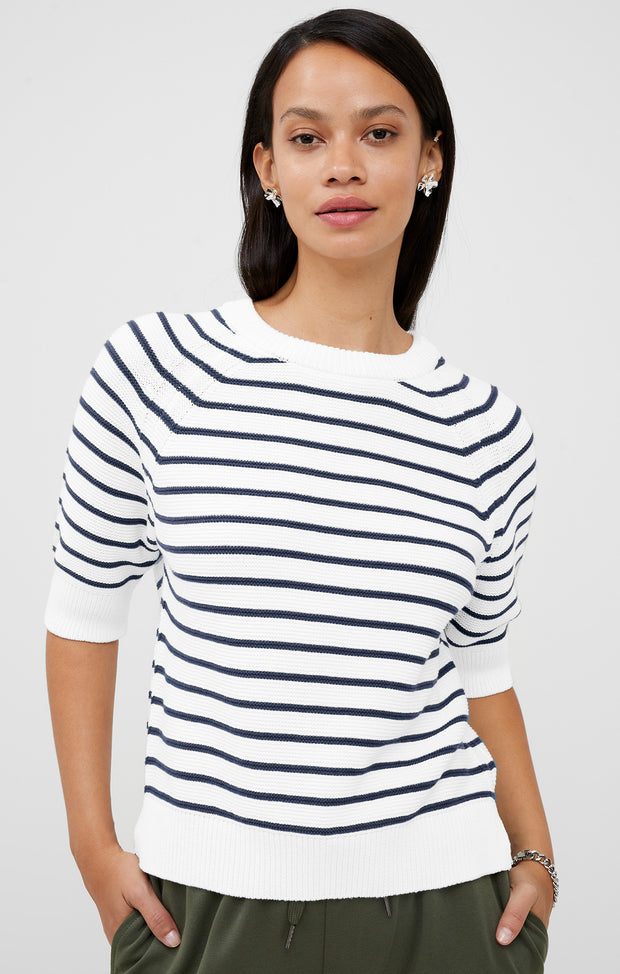 detail of Lily Mozart Short Sleeve Stripe Knit