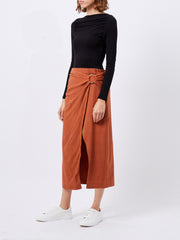 French Connection Ariette Linen Blend Slit Midi Skirt