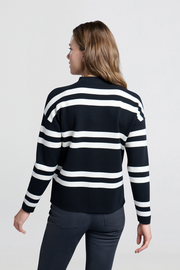 Turtleneck Jumper with Wide Stripes