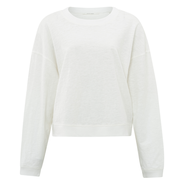 Off white slub effect sweater. Yaya 