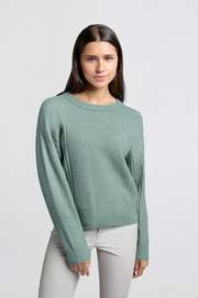 Jade Green Sweater with Round Neck - From Victoria Shop