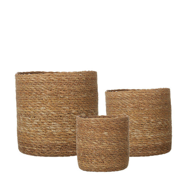 Belle Lined Natural Seagrass Plant Pot Large