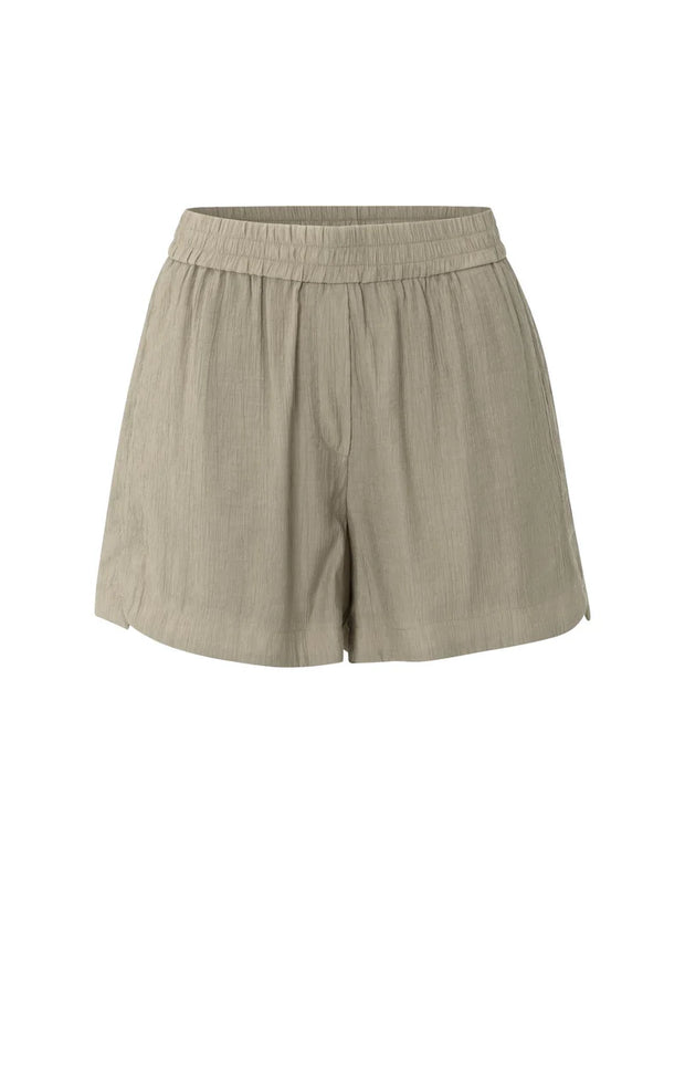 Woven structured shorts with elastic waistband