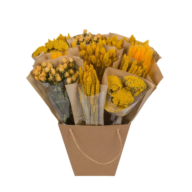 Dried Flowers Yellow Bunches