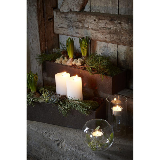 Ragna Plant Trough - planted with candles and plants 