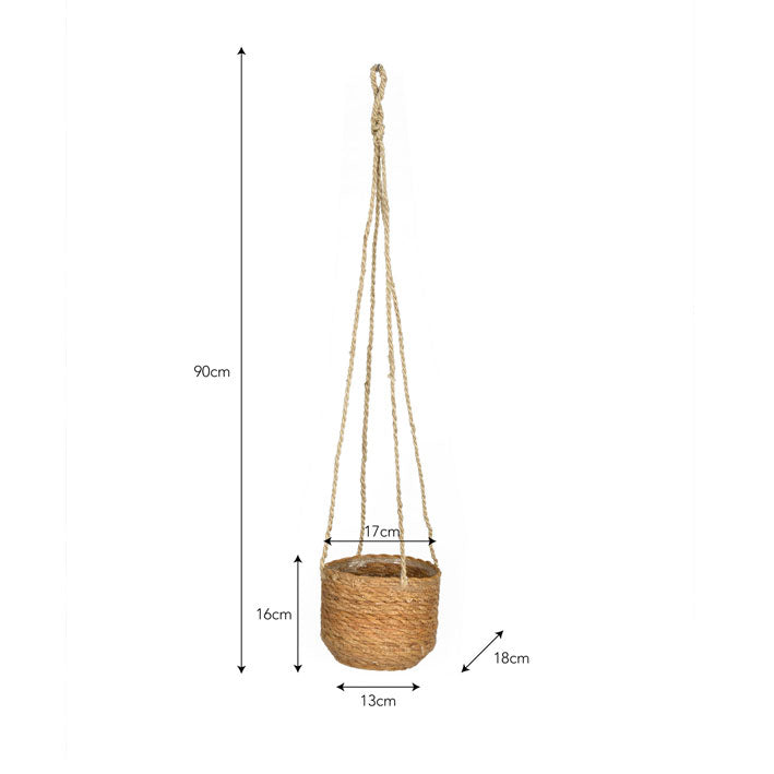 Tapered Jute Hanging Plant Pot - From Victoria Shop