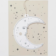 Moonface Papercut Decoration With Postcard And Envelope