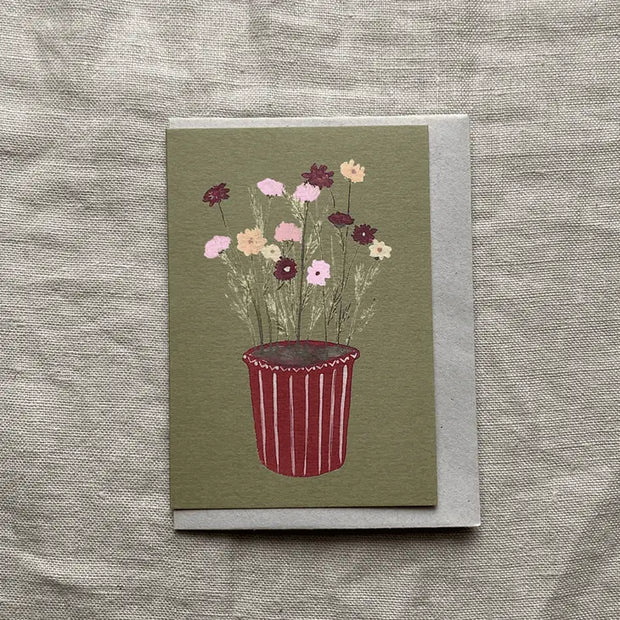 Cosmos greeting card by Harriet Watson
