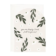 "Deeply Loved" Friendship A6 Greeting Card. Reading, 'You are deeply loved just as you are"