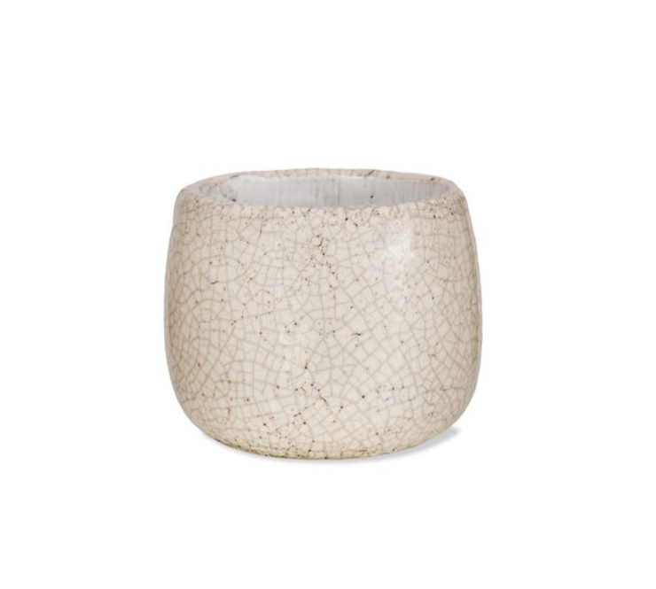 Ravello White Crackle Glaze Plant Pot - From Victoria Shop