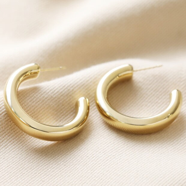 Large Chunky Hoop Earrings in Gold & Silver