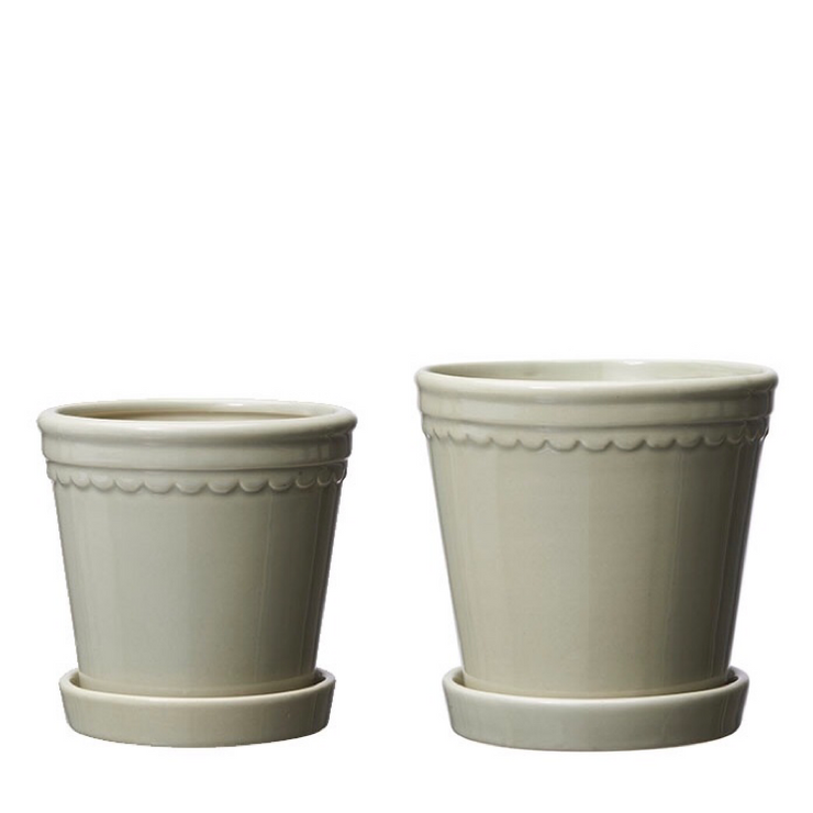 Astrid Plant Pot with Saucer (4 sizes) Linen