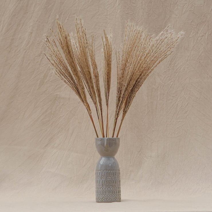 fluffy reed grass in vase