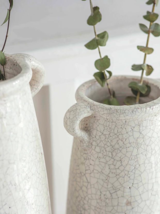 detail of Ravello White Crackle Glaze Vase