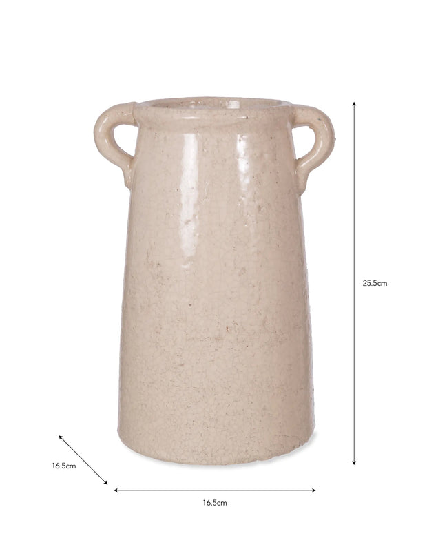 measurements of Ravello White Crackle Glaze Vase