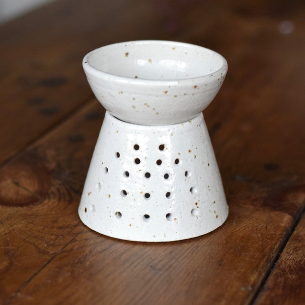 Handmade Ceramic Oil Burner with Speckled Glaze - From Victoria Shop