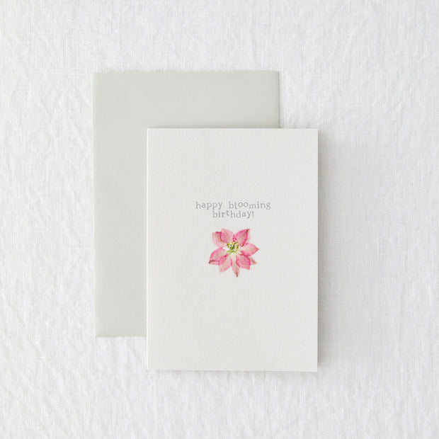 Pressed Flower Greetings Card - Happy Blooming Birthday