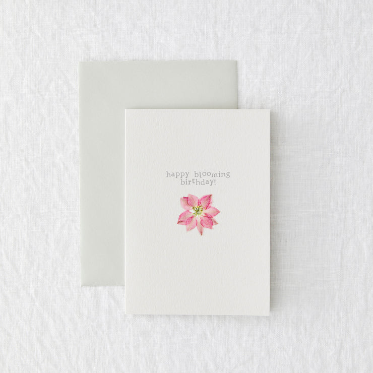 Pressed Flower Greetings Card - Happy Blooming Birthday